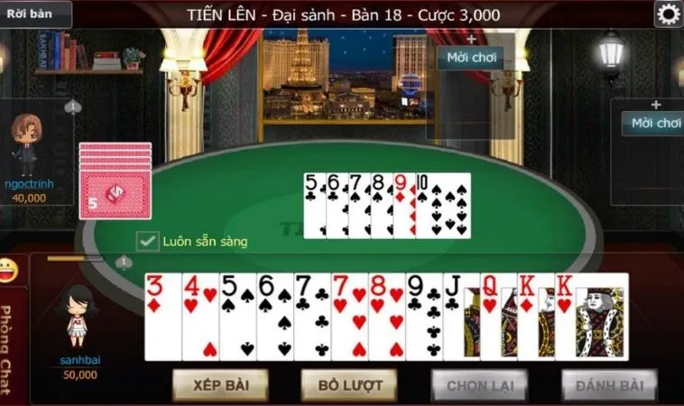 Hướng Dẫn Chơi Tiến Lên Miền Nam Tại Nhà Cái K9CC Một Cách Chi Tiết 2 Giao diện chơi Tiến Lên Miền Nam Tại Nhà Cái K9CC